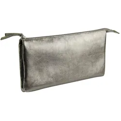 Clairefontaine, Etui, Tasche gross/flach Leder mit 2 Fächern 22x11cm graphite