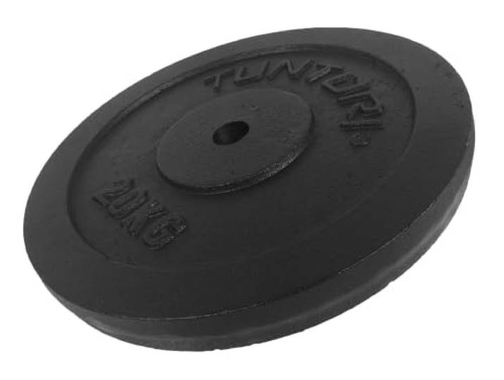 Tunturi Gewichte für Hanteln 1 x 20 kg, Hantelgewichte für 30 mm, Gusseisen