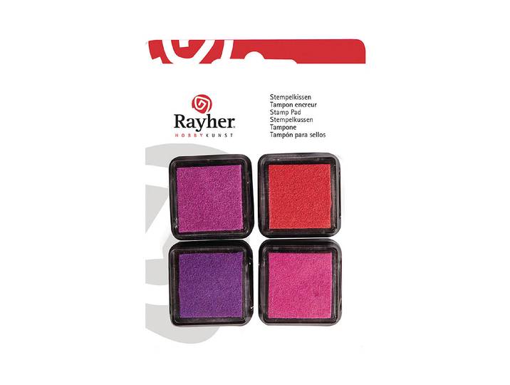 Rayher Mini-Stempelkissen-Set Girls 3 × 3 cm 4 Stück