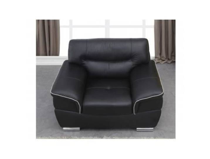 Fauteuil en cuir - VENTE-UNIQUE - THIBAULT - Noir - Contemporain - 1 place