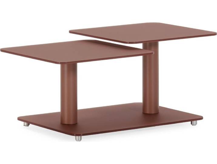CALICOSY - Couchtisch mit quadratischen Glasplatten L 114 cm - KAYA