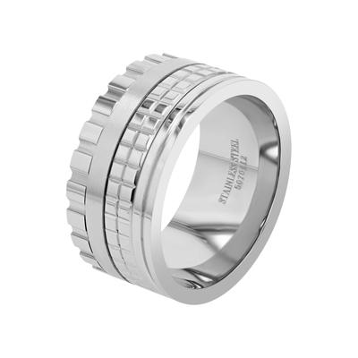 Fingerring AKZENT "Tybalt, langlebig" Gr. 68, silber (silberfarbig), Fingerringe, Herren, 68, Edelstahl, Fingerring
