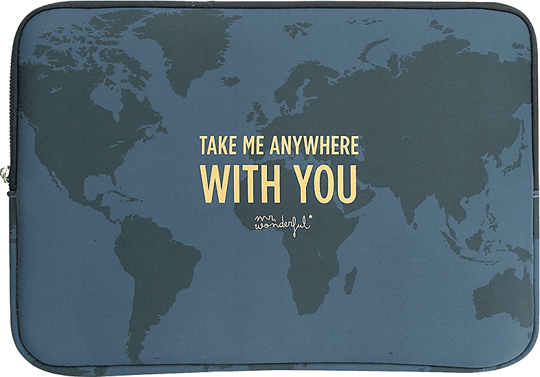 Funda portátil - Mr. Wonderful Take Me Anywhere With You, Para Portátil de 16", Neopreno, Multicolor