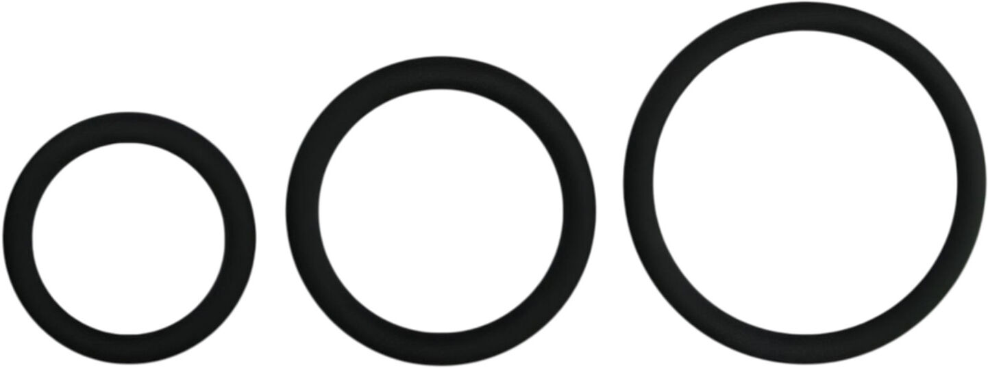 Easytoys - Silicone Cock Ring Set - 3 Pieces (Black)