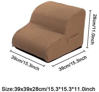 Uplift Picks 3 Step Pet Ramp Stairs For Cats And Dogs Supportive Climbing Ladder For Older Pets brown (2 Steps)
