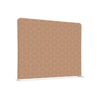 SHOWDOWN Displays Showdown Textil Raumteiler Basic - 200-150 Doppel Hexagon - Beige - Silberner Rahmen