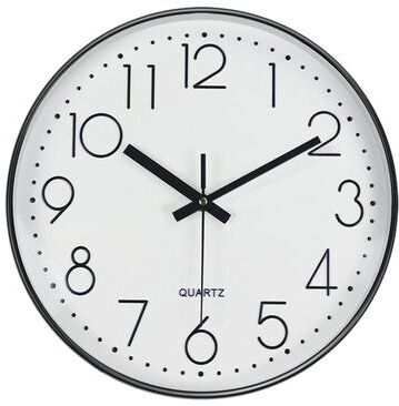 Uplift Picks Minimalist Silent Quartz Wall Clock Modern 3D Number Wall Decor white Black 12 In