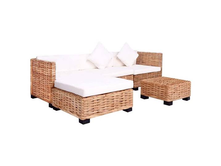 vidaXL Sofa Sofagarnitur 14-tlg. Natürliches Rattan