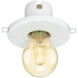 ledscom.de E27 Porzellan Decken-Einbauleuchte TELA, weiß, inkl. LED Lampe, gold, 471lm, extra-warmweiß