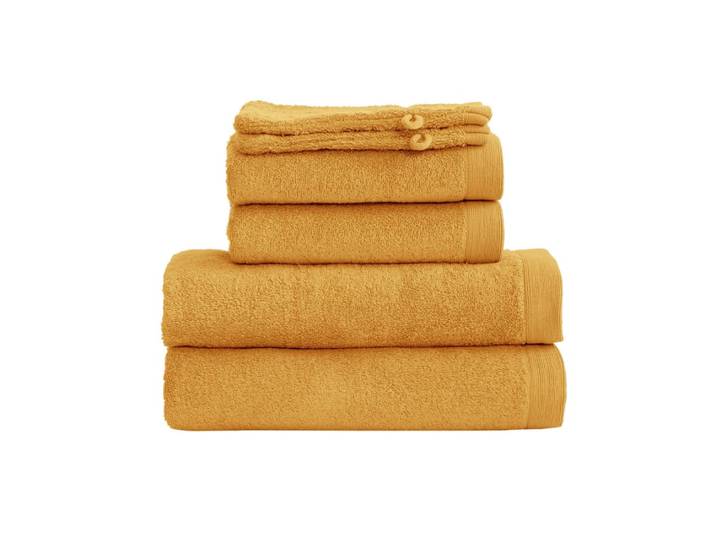 Ensemble de bain 6 pièces en coton caramel