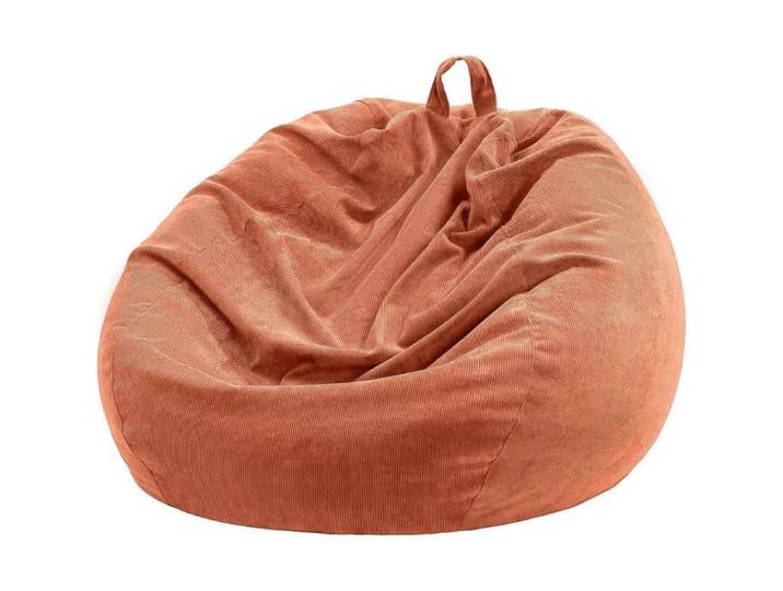 Housse de pouf 3 ft sans garnissage - Corduroy premium lavable en machine grande taille 300 L marron sable