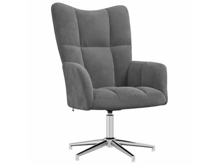 vidaXL Relaxsessel Drehbar Fernsehsessel Polsterstuhl Polstersessel Relaxstuhl Sessel Stuhl Armsessel Ohrensessel Wohnzimmer Dunkelgrau Samt