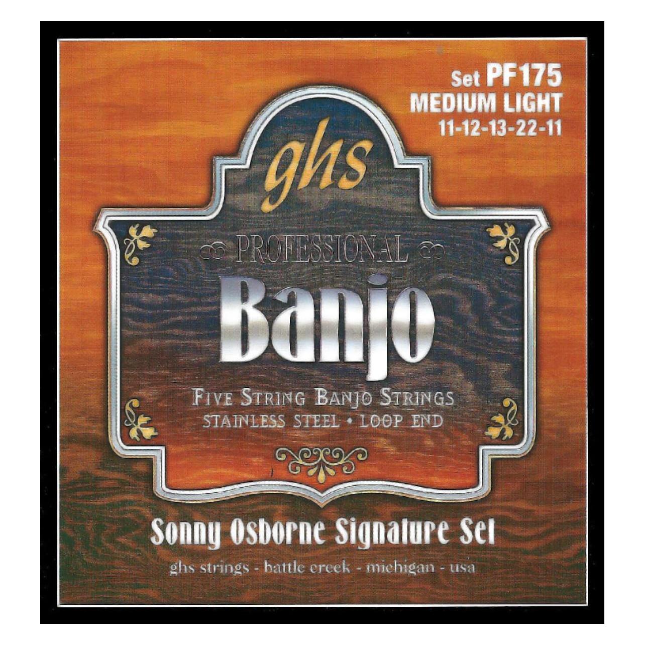 GHS PF 175 5-Str. Banjo String St. Steel (5x, Banjo) (PF175)