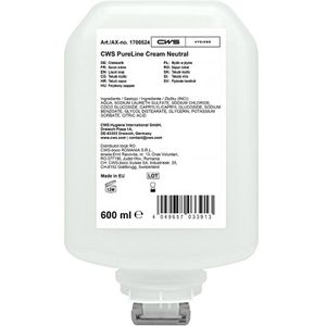 CWS Seife PureLine Cream Neutral, Flüssigseife, Nachfüller, 600ml