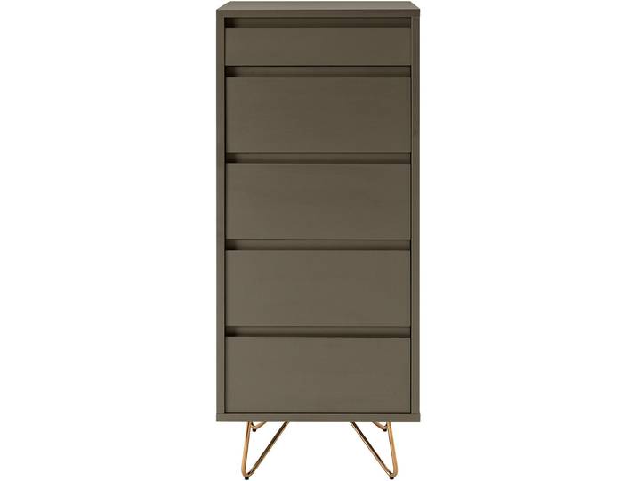 Kommode Saija Dunkelgrau MDF B 45 H 110 cm - Kommode