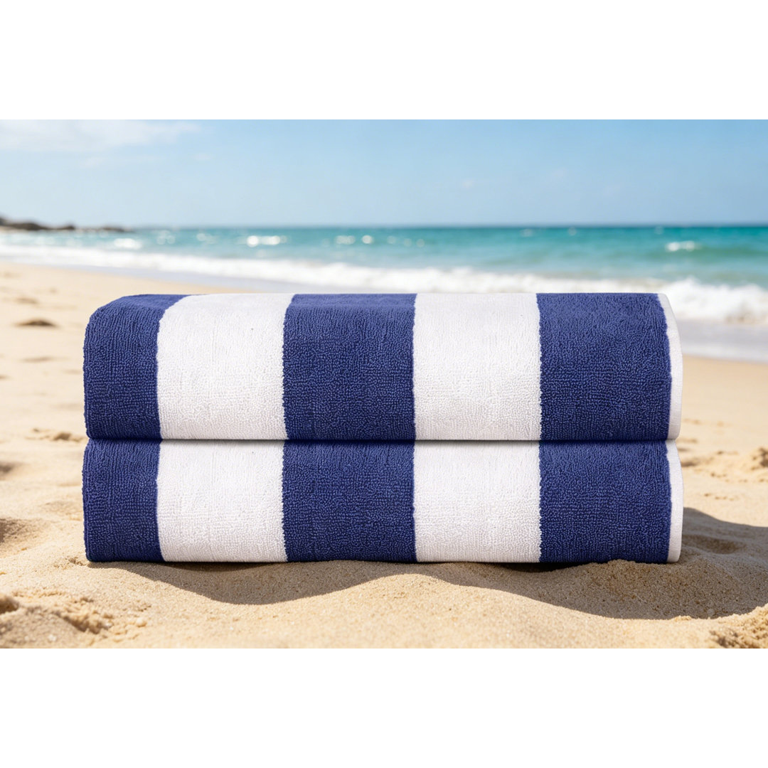 Highland Dunes 100% Cotton Beach Towel Royal Blue Beach Towel