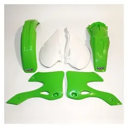 UFO Kunststoff-Set Kawasaki KX 125 / 250 '99-'02 OEM Farbe (Grün/Weiss) (KA200E999)
