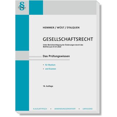 Gesellschaftsrecht, Paperback von Karl-Edmund Hemmer,Achim Wüst,Clemens d'Alquen; Hemmer/Wüst