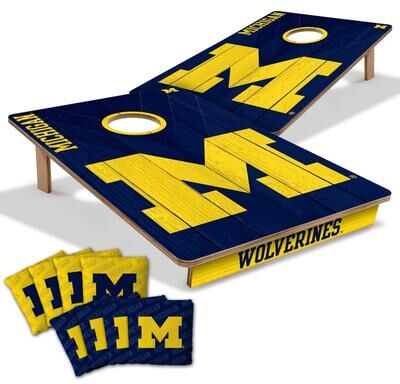 Skip's Garage Michigan Wolverines NCAA Tailgate Cornhole Board Set