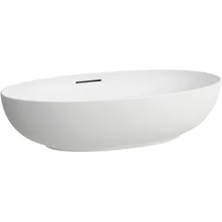 LAUFEN Il Bagno Alessi Waschtisch-Schale, mit Überlauf, 70x40cm, inklusive Ablaufventil Klick-Klack, H8189787571091, Farbe: Weiß Matt