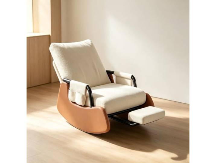 Fernsehsessel Relax mit Stabiler Schaukelbasis Schaukelnder Komfortsessel mit tiefer Sitzfläche 60x60cm und Rückenunterstützung für Lesestunden.