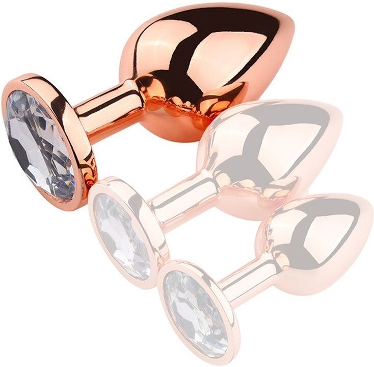 MyPlayToys Plug Bijou anal PinkyGold L 8.5 x 4cm Bijou transparent