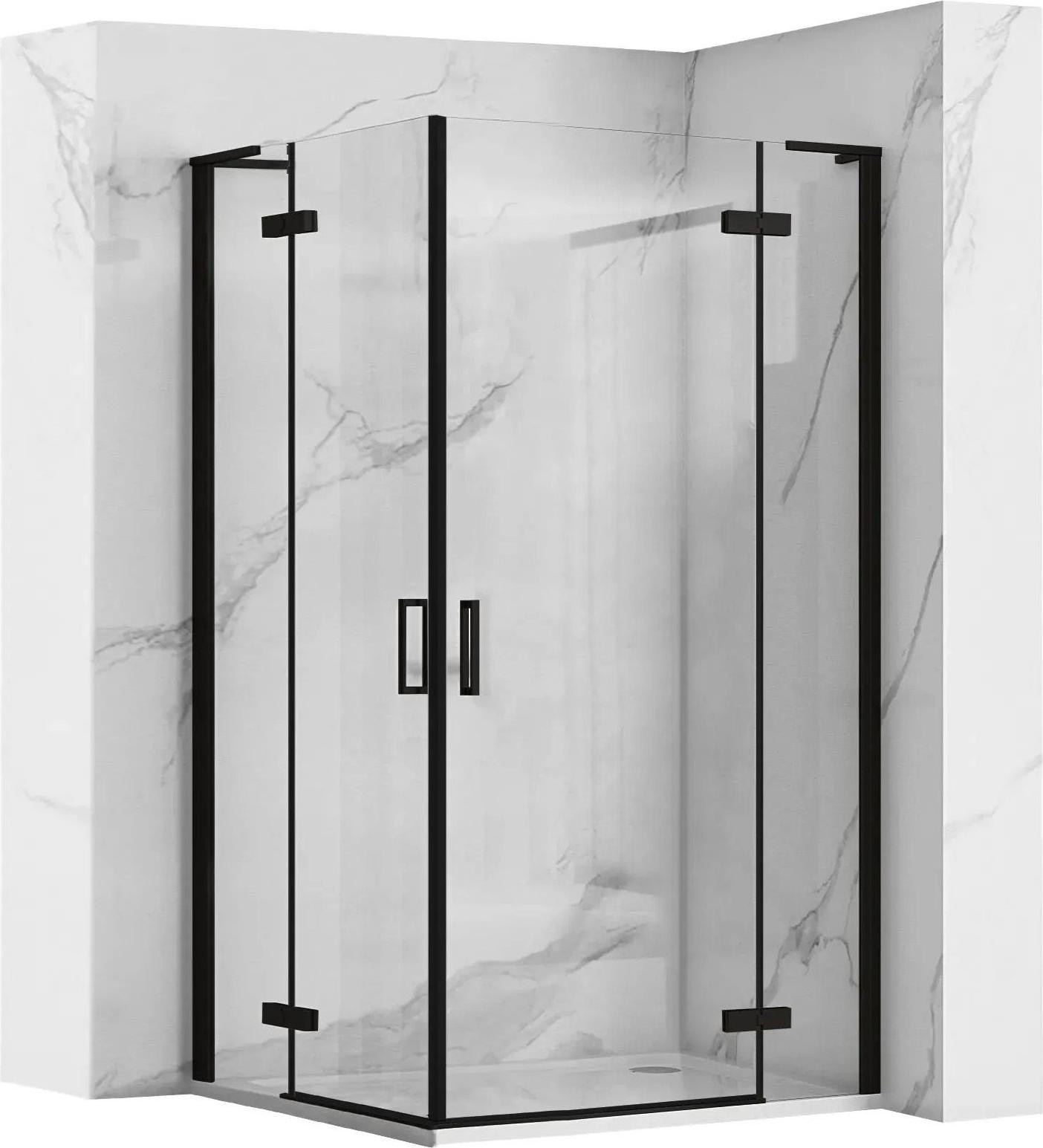 Rea douchecabine Hugo dubbel zwart 100 x 100 cm