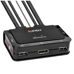 LINDY KVM-Umschalter KVM-Umschalter DisplayPort® Maus, Tastatur 4096 x 2160 Pixel 42344