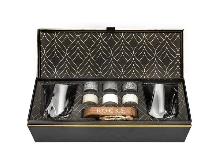 Twist Whiskeygläser mit Kühlsteinen Geschenkset