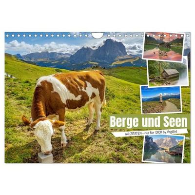 Berge und Seen, mit Zitaten - nur für Dich by VogtArt (Wandkalender 2027 DIN A4 quer), CALVENDO Monatskalender