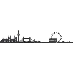 Wanddeko Skyline Schwarz