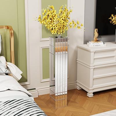 36'' Tall Mirrored Floor Vase for Living Room Decor, Dried Flower Vase