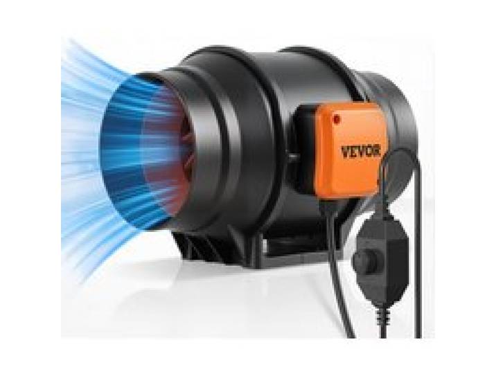VEVOR Ventilateur de conduit en ligne, 152,4 mm, extracteur d'air silencieux 550 m³/h contrôleur de vitesse variable moteur CA, booster de refroidissement pour tentes de culture, culture hydroponique