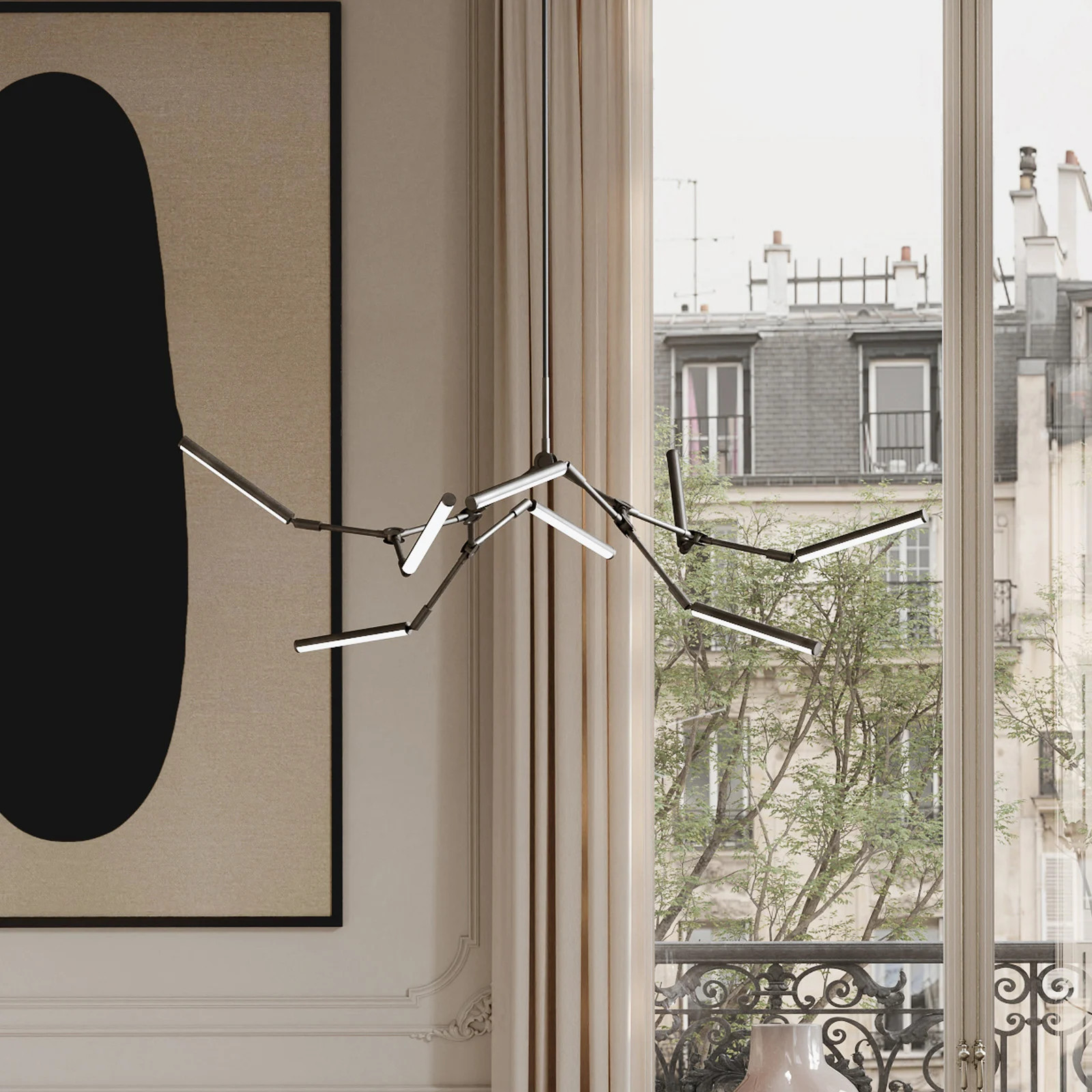101 Copenhagen Stick LED hanglamp, brons, aluminium, 124 cm