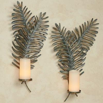 Touch of Class Fern Fronds Wall Sconces Green Set of Two, Set of Two, Green