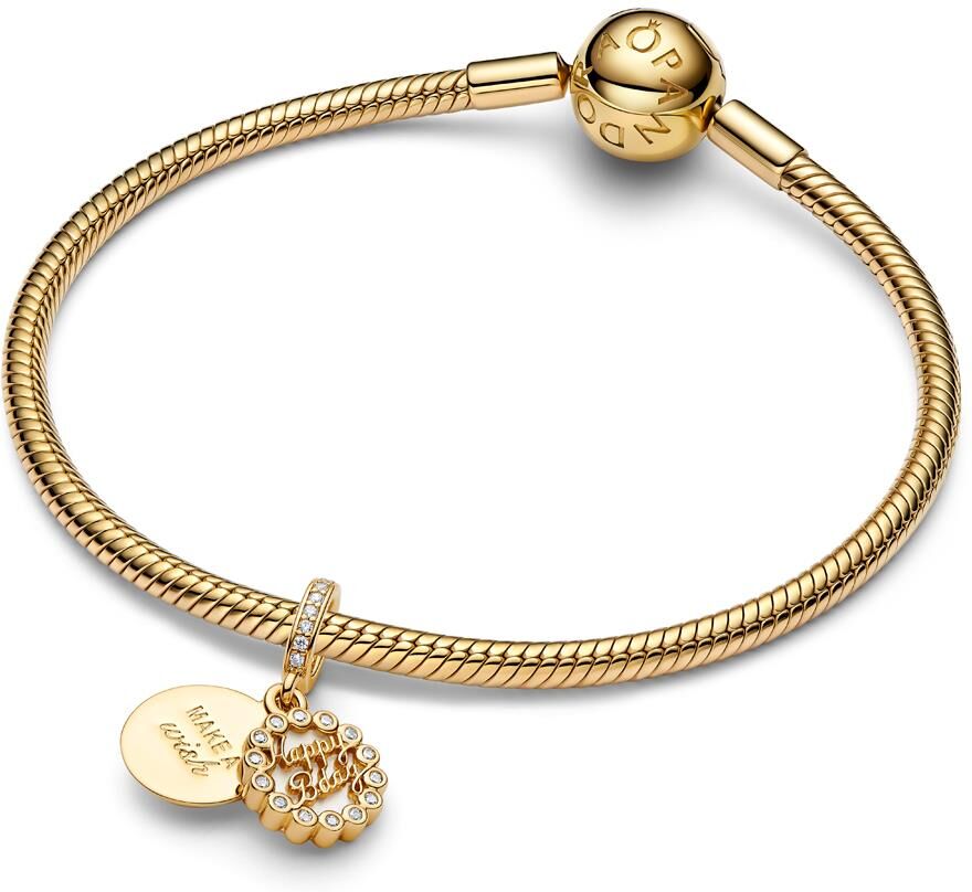Pandora Moments Charm-Anhänger Happy Birthday-Torte, IP Gold gold