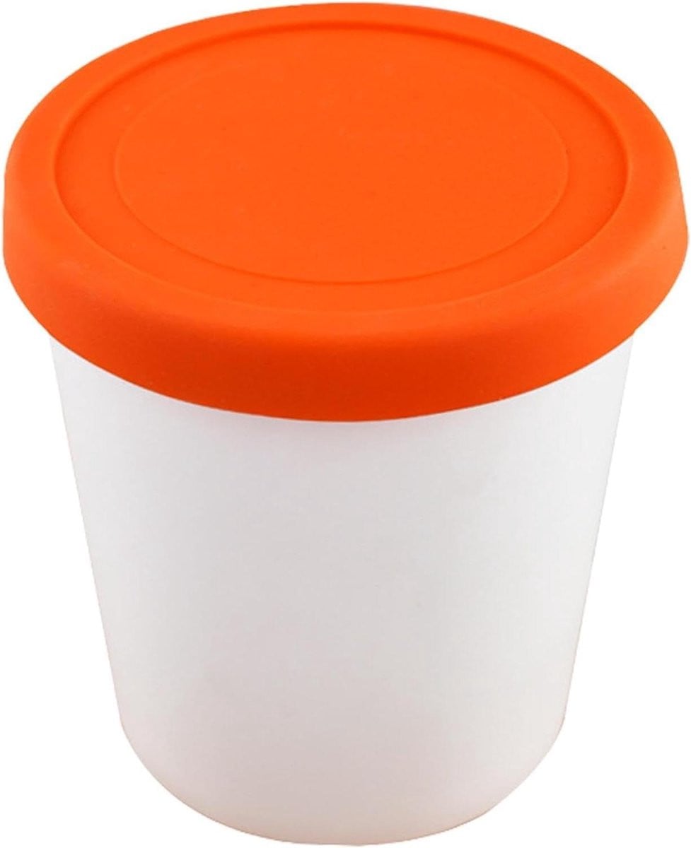 IJscontainer Zelfgemaakt - Oranje Opslagbak voor de Diepvries - 1000ml