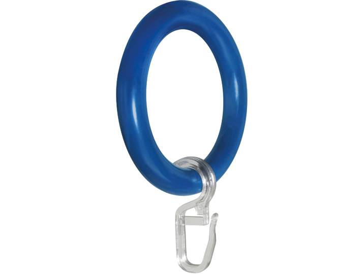 Gardinenring GARESA Kunststoffring mit Haken Gr. 1, blau, Ø:28cm, Gardinenbefestigungen, Gardinenring, für Durchmesser bis 28mm, einfache Montage