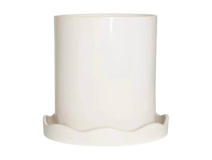 OYOY Nami pot avec soucoupe Ø21,5 cm medium Blanc