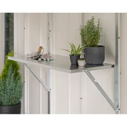 Hörmann Ecostar Klapptisch für "Euroline" und "Juno" Gerätehäuser,silber,98 x 52 cm (B x T)