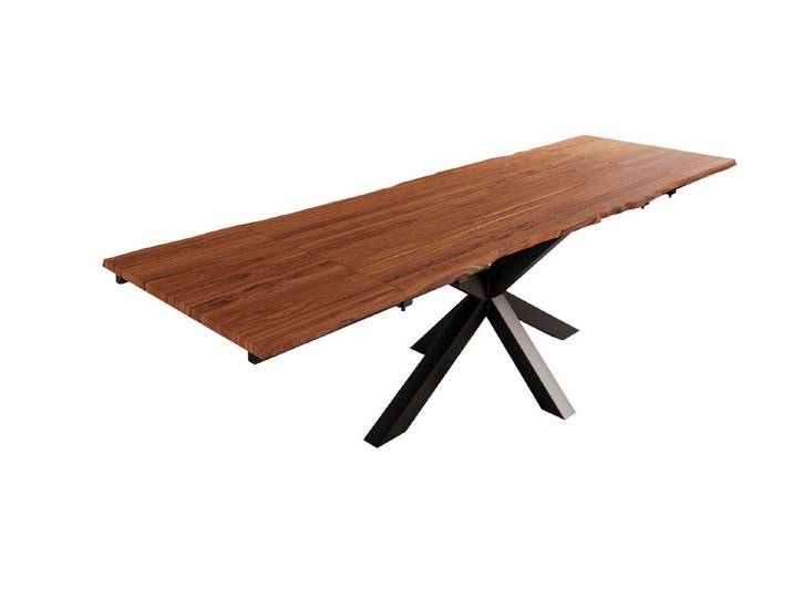 SAM® Esstisch Kapolei, natürliche Baumkante, Akazienholz massiv und 2 x Ansteckplatten