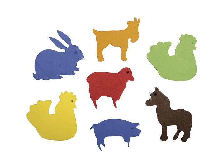 Rayher Moosgummi Stanzteile Bauernhof Selbstklebend 2.8-5 cm 80 Stück