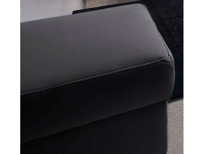 Hocker, Microfaser & Kunstleder, Schwarz, 59×40 cm, Komfortabel, Modern, Domo-Collection