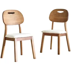 ESSZIMMERSTÜHLE 2er Set Massivholz Weiß Ovales Design mit Tragegriff