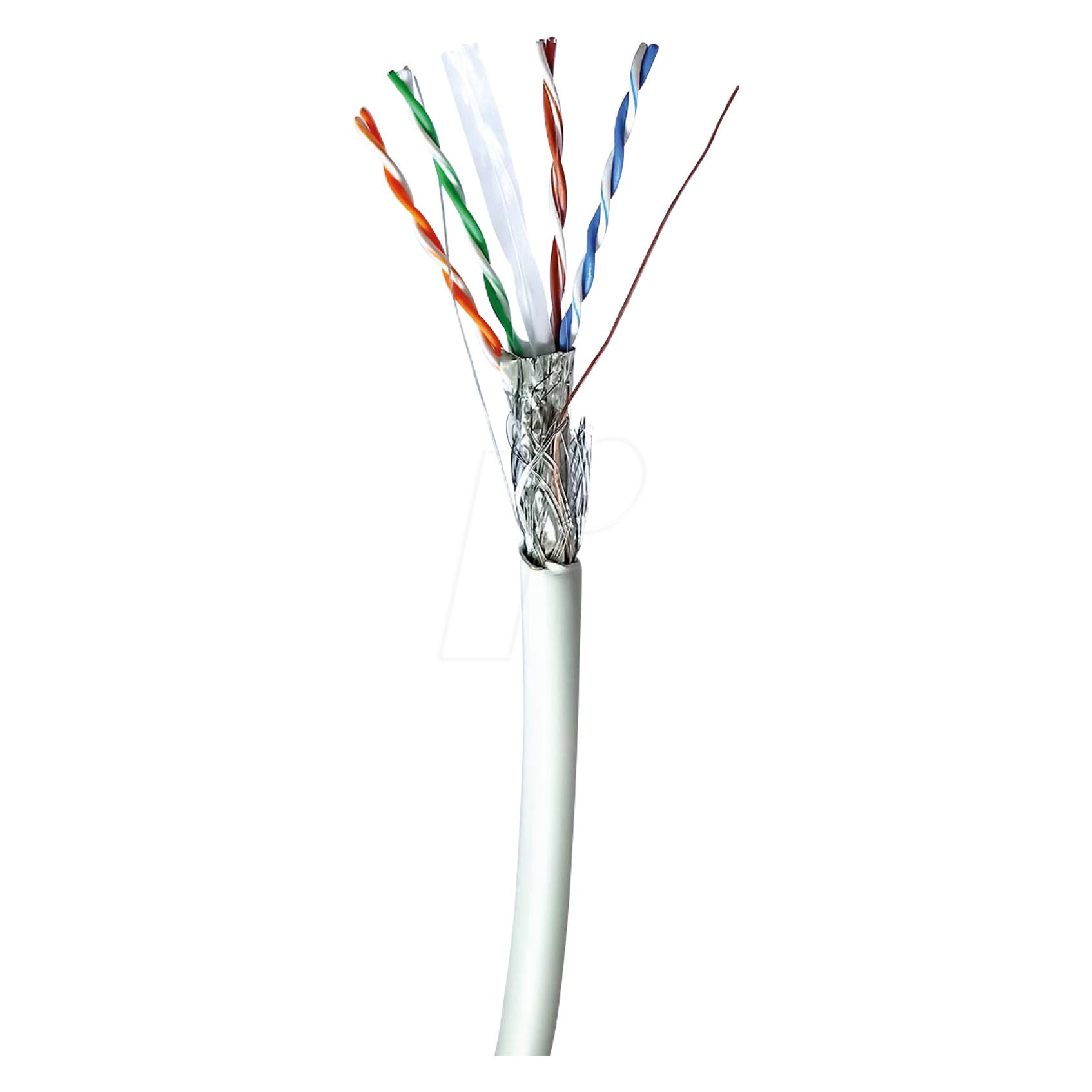 Nedis Netzwerk-Kabel Rollen | CAT6 | Solid | S/FTP | Reines Kupfer | 305.0 m | Innenbereich | Rund | (S/FTP, CAT6, 305 m) (CCBG8528GY305S)