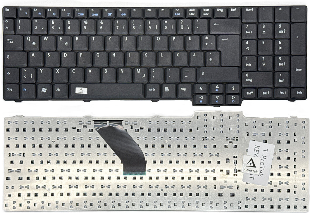 T-ProTek Zwart Toetsenbord compatibel met Acer Aspire 9400, 9410, 9411