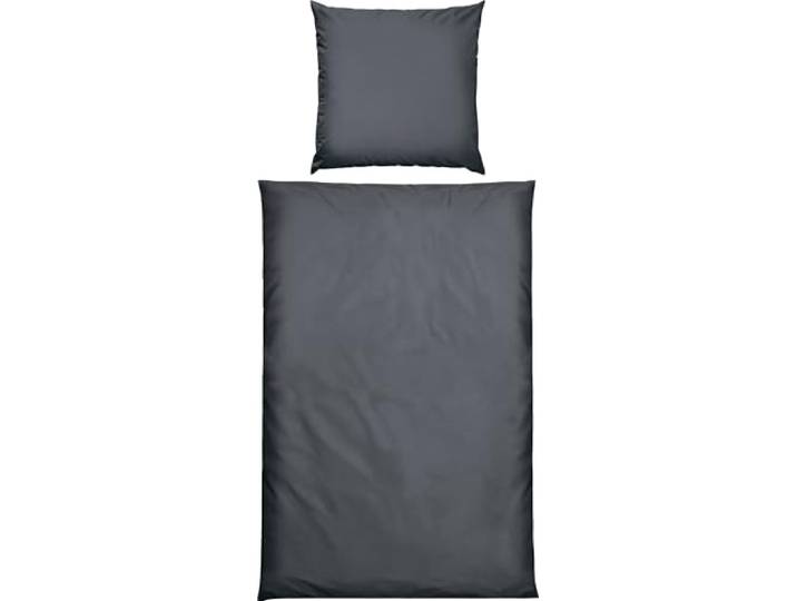 REDBEST Microfaser-Samt Bettwäsche Boston Uni anthrazit Größe 80x80 cm / 155x220 cm - samtig weich, kuschelige Wärme, strapazierfähig, pflegeleicht, für kalte Winternächte