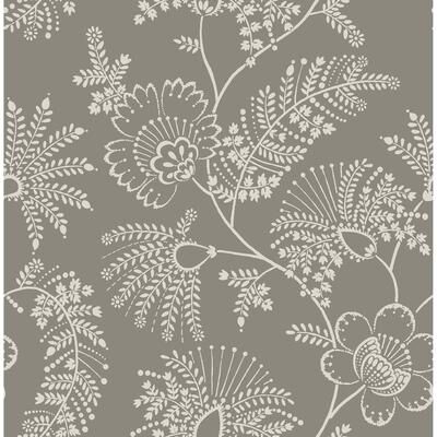 A-Street Prints Maeve Grey Jacobean Trail Wallpaper