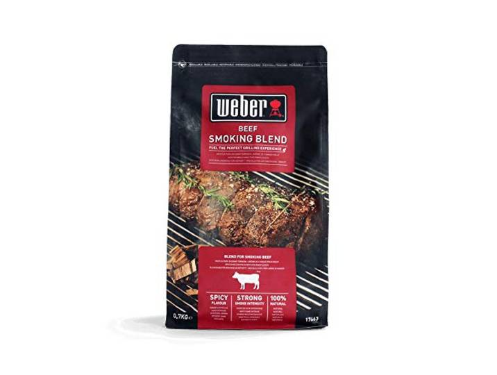 Weber Rundvlees Houtsnippers Mix Hardhout 0,7 Kg BBQ Smoker Brandstof Alternatief Voor Briketten 100% Natuurlijke Houtsnippers (17663)
