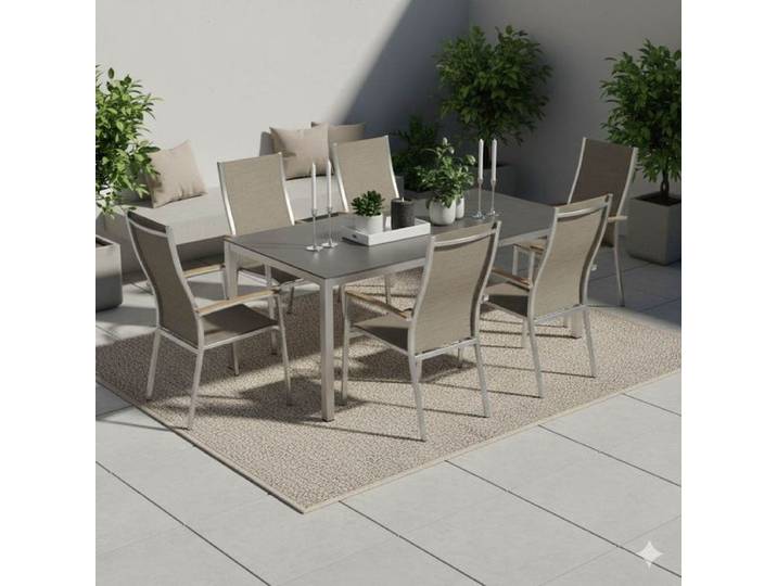 Stern Cardiff Gartenmöbel-Set L (6 Plätze) mit OUTLIV. Tisch 220x100cm